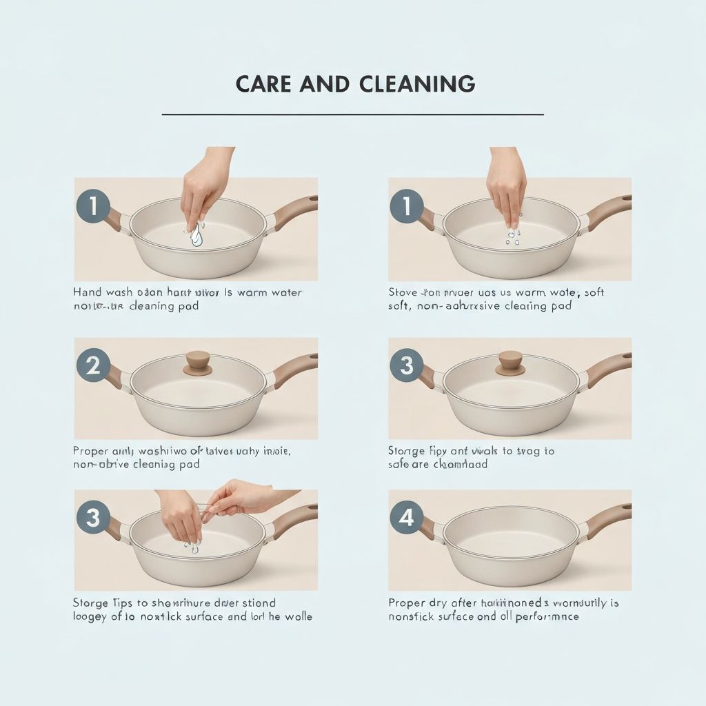 Our Place Always Pan care and cleaning guide showing proper maintenance