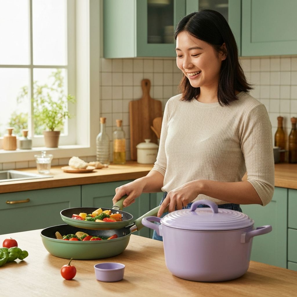 Our Place Cookware Collection featuring Always Pan 2.0 and Perfect Pot in various colors